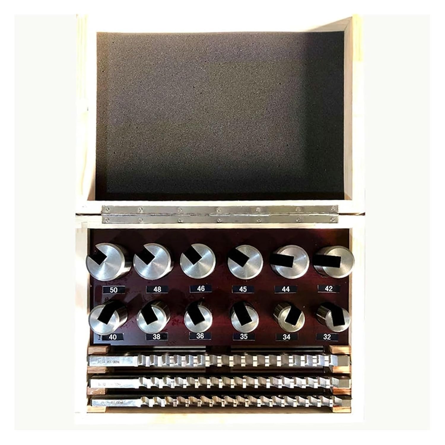 Keyway Broach Kit 21pcs Metric Keyway Broach Tool Set 10mm 12mm 14mm Broaches 32-50 Bushings Shims HSS Cutting Tools for CNC Machine