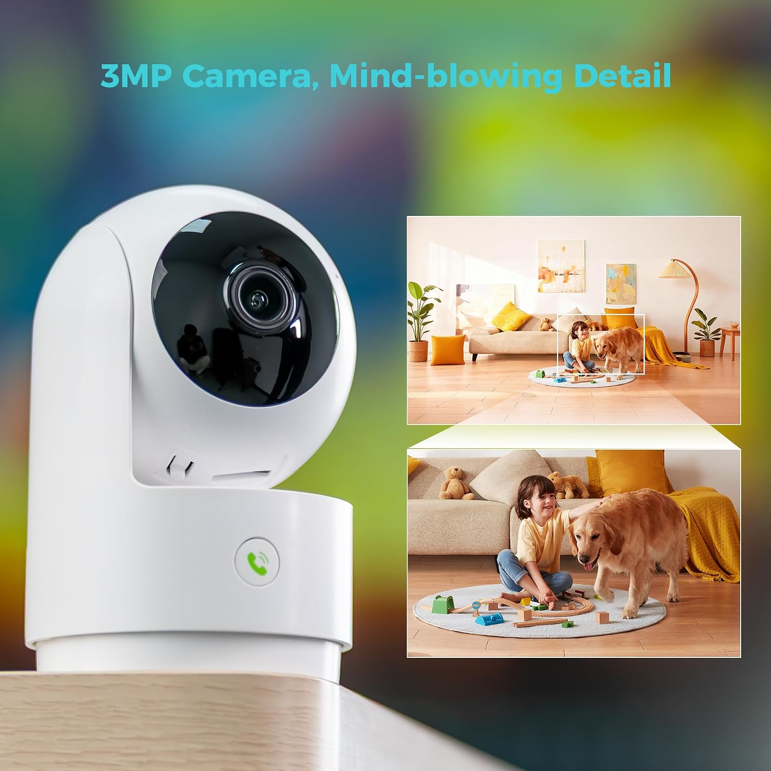 Vicohome AI 2K Outdoor Solar Battery Security Cam & Indoor Plug-in Cam System, Two Way Audio, Motion Detection, 360° View, Easy to Setup, Color Night Vision, Audible Siren, 180 Days Exchange Policy