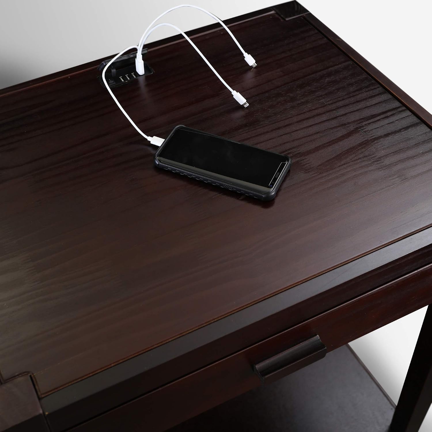 Notre Dame Nightstand with USB Port-Espresso