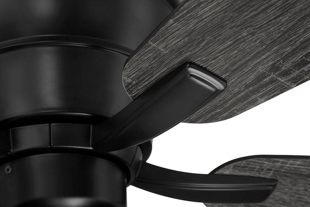 Craftmade 52' Wheeler Indoor Flush Mount 5 Blade Flat Black Finish Ceiling Fan with Optional 3-Light Kit