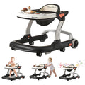 Baby Walker,Music & Lights Baby Walker with Wheels,9 Adjustable Heights Baby Activity Center,Baby Walkers with Foot Pads for Boys Girls Babies,Anti-Fall Bouncer Combo