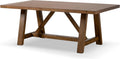 Furniture of America Zephyrine Rustic Solid Wood 76-inch Rectangle Dining Table with Trestle Base, Seats up to 6, Easy Assembly, for Home, Kitchen, Living Room, Brown