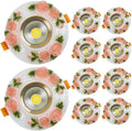 Pack of 10 Dimmable LED Recessed Downlight Ceiling Light with 3-Color Temperature Adjustable, Synthetic Jade Baffle Trim, Ra≥80+ CRI, Easy Installation for Indoor,Spotlight-3W