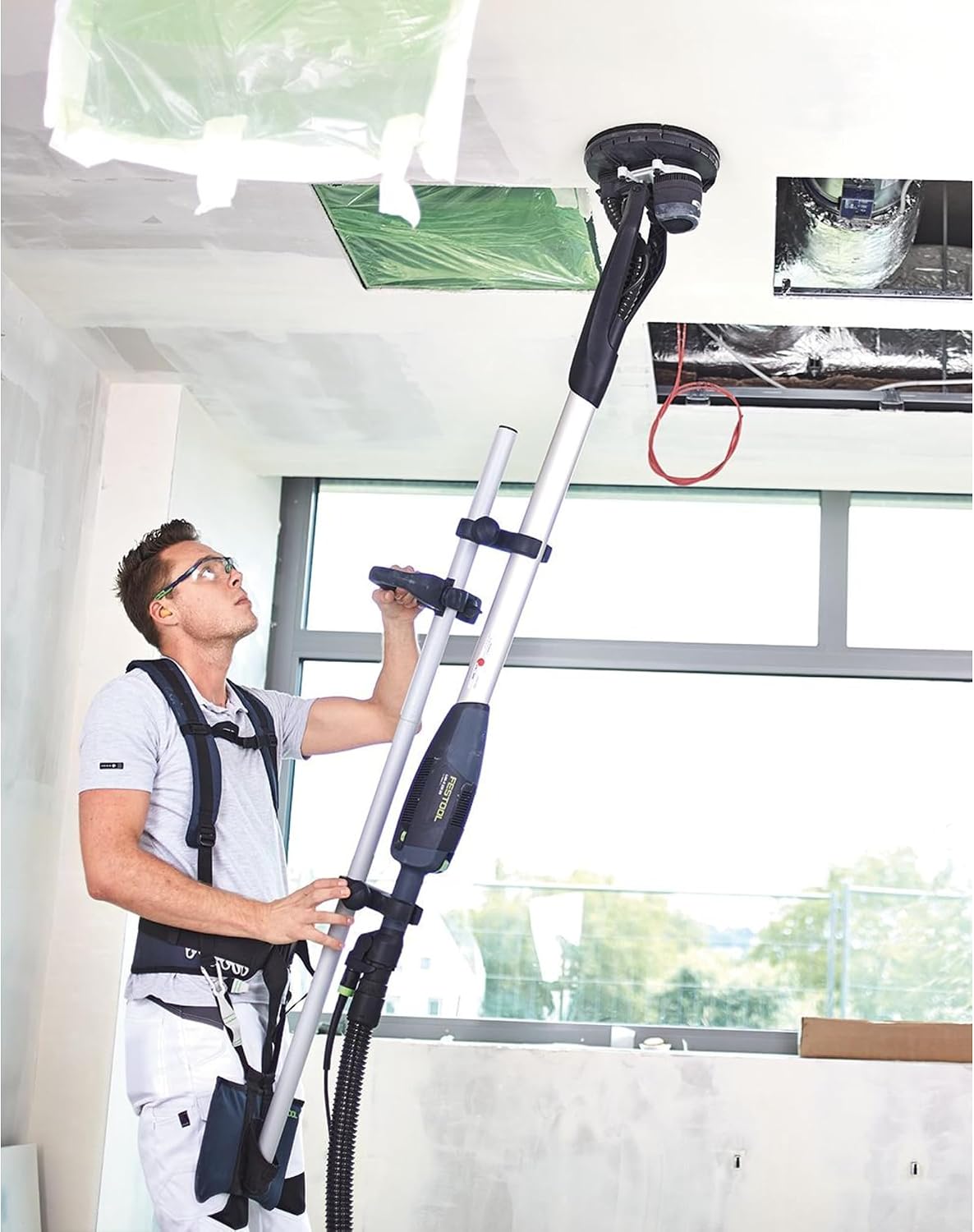 Festool 578408 PLANEX Easy LHS-E 225 EQ-CB Drywall Sander | Lightweight Brushless Long-Reach Wall & Ceiling Sander with Integrated Dust Extraction