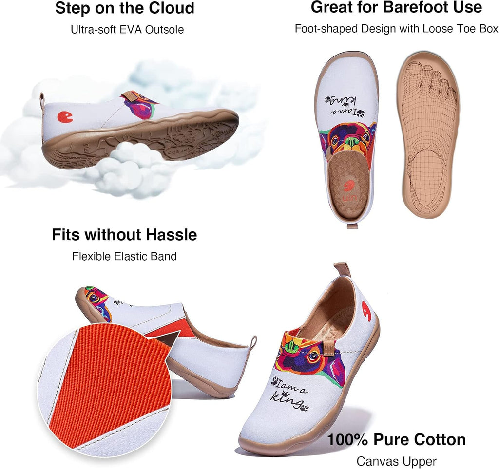 UIN Women's Casual Loafers Travel Painted Walking Slip On Lightweight Comfortable Canvas Fashion Sneakers