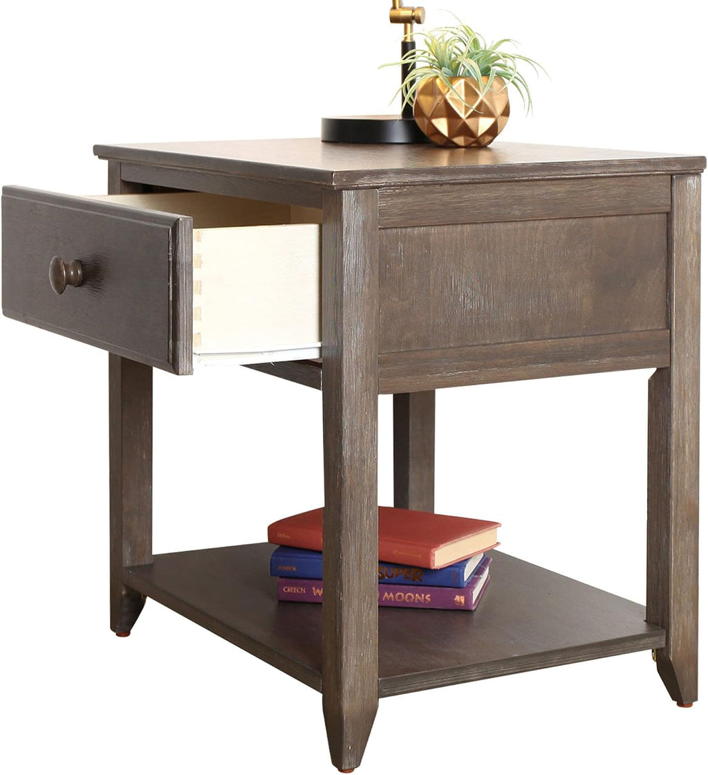 Max & Lily Nightstand with Drawer and Shelf, Clay
