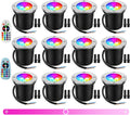 Low Voltage Landscape Lights Christmas 10W RGBW Warm White LED Well Landscape Lighting Waterproof Outdoor 12V-24V Pathway Deck Ground Garden RGB Christmas Well Lights (12)