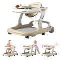Baby Walker,Music & Lights Baby Walker with Wheels,9 Adjustable Heights Baby Activity Center,Baby Walkers with Foot Pads for Boys Girls Babies 6-18 Months,Anti-Fall Bouncer Combo