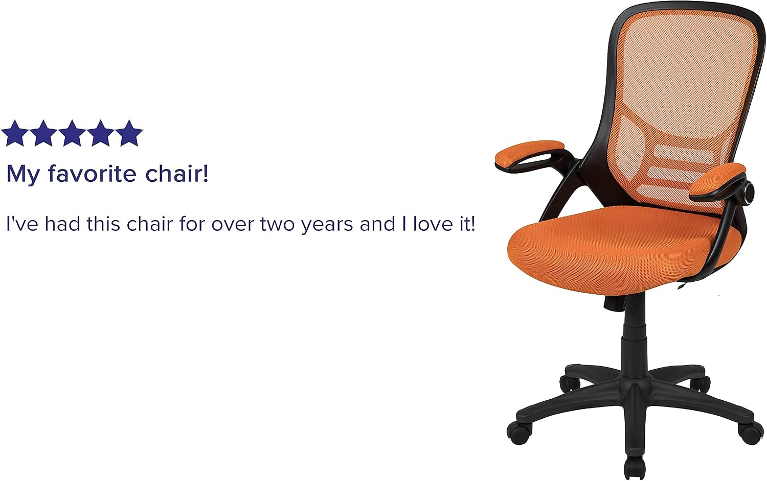 Flash Furniture Porter Mesh High Back Ergonomic Swivel Office Chair with Lumbar Support, Flip-Up Arms, Tilt Lock/Tilt Tension, Height Adjustable, Black/Black Frame