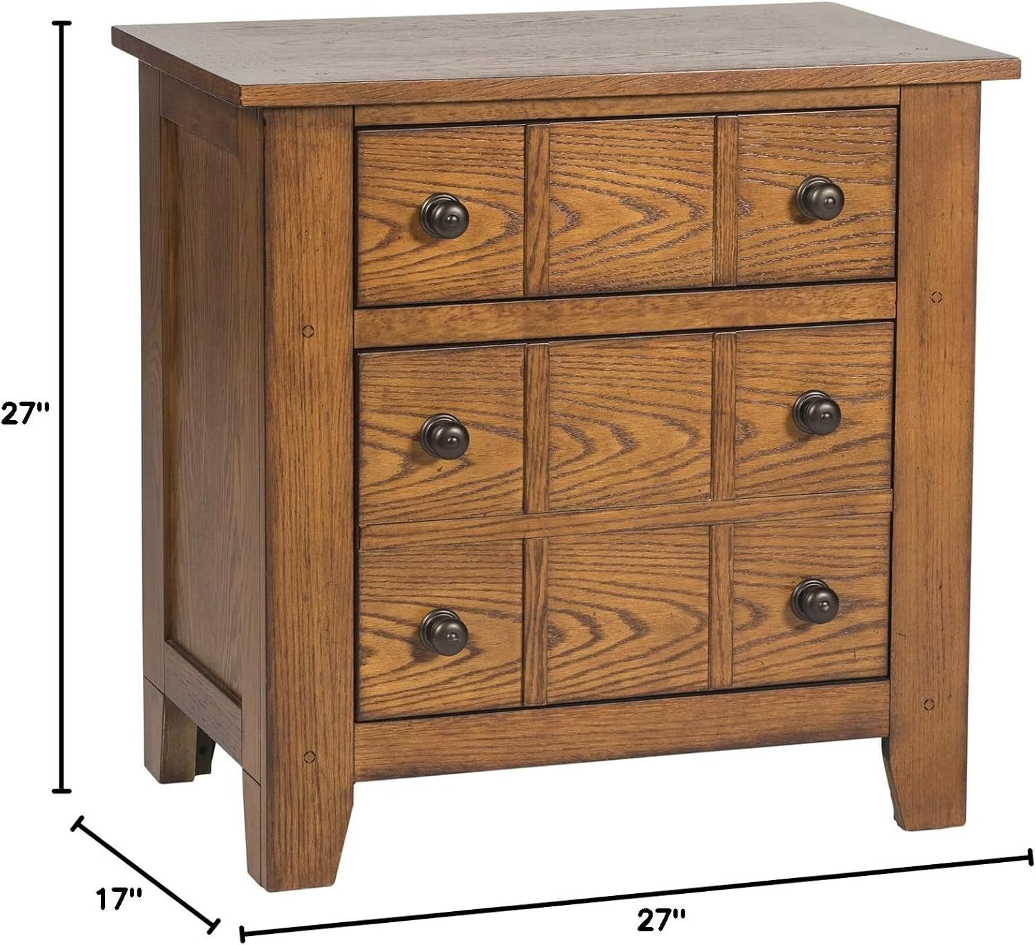 Liberty Furniture Grandpa's Cabin Drawer Night Stand, 27' x 17' x 27', Aged Oak