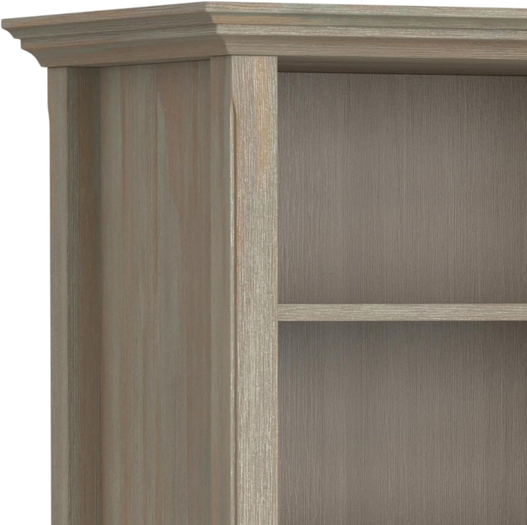 SIMPLIHOME Amherst SOLID WOOD 44 Inch Transitional Multi Cube Bookcase and Storage Unit in Distressed Grey, For the Living Room, Study Room and Office
