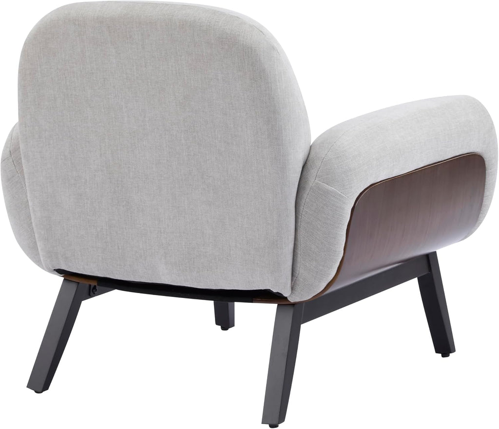 Christopher Knight Home Audrey Modern Fabric Upholstered Accent Chair, Living Room Low Profile Fabric Armchair, Wooden Comfy Reading Chair, Soft Seating Single Lounge Sofa, Light Grey