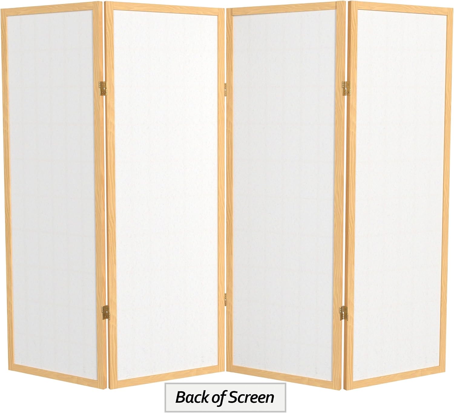 4 ft. Short Window Pane Shoji Screen - Natural - 4 Panels