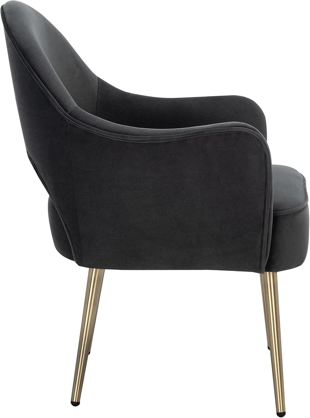 SAFAVIEH Home Collection Dublyn Black Velvet/Gold Accent Chair