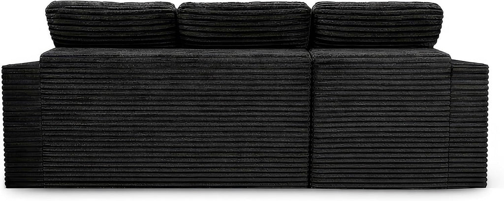 Eafurn 105' L-Shaped Boneless Modular Sectional Sofa with Movable Ottoman, Comfy Corduroy Floor Couch with Deep Seat and Tufted Seat, Flexible Module Combination for Living Room, No Assembly
