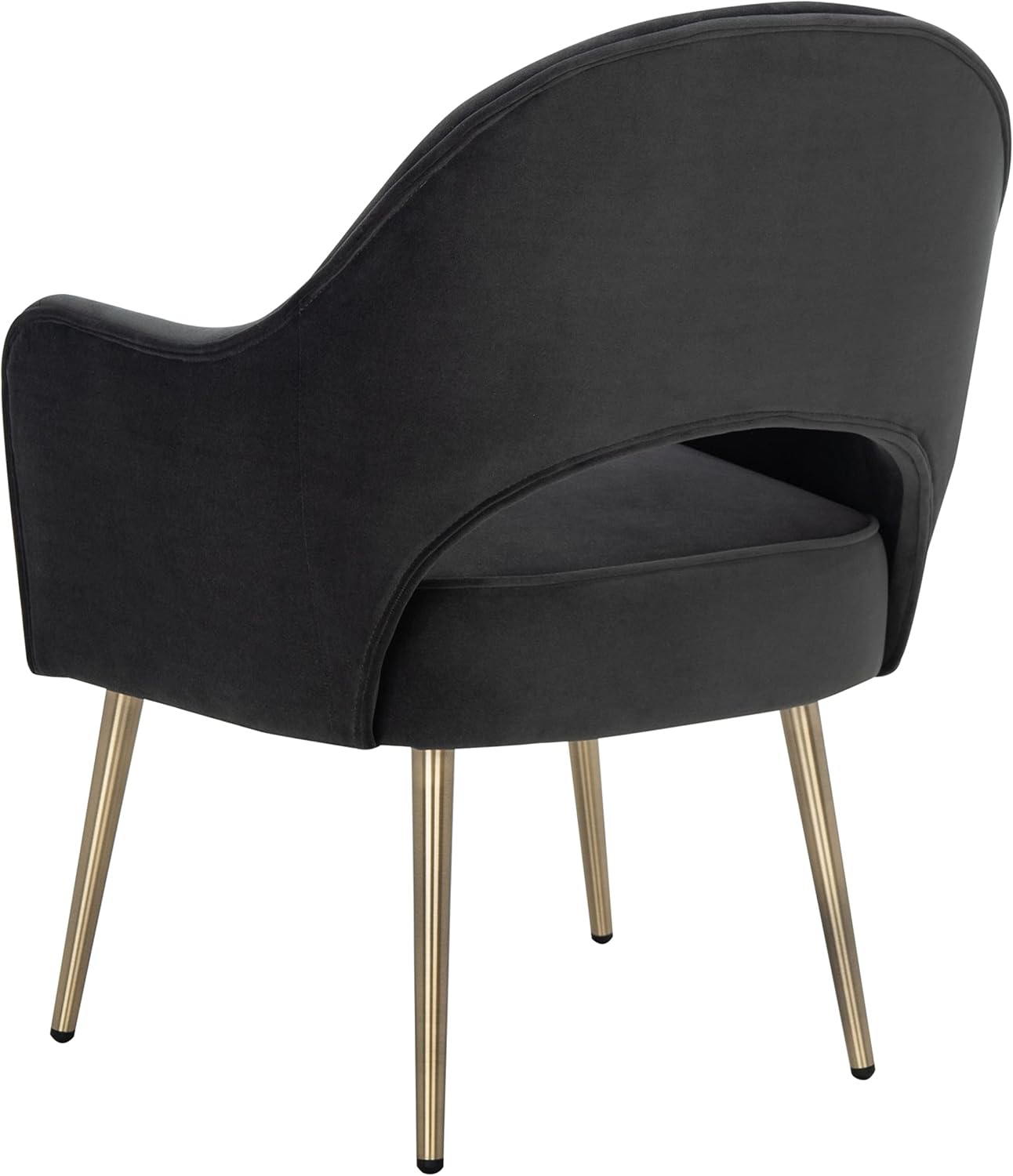 SAFAVIEH Home Collection Dublyn Black Velvet/Gold Accent Chair