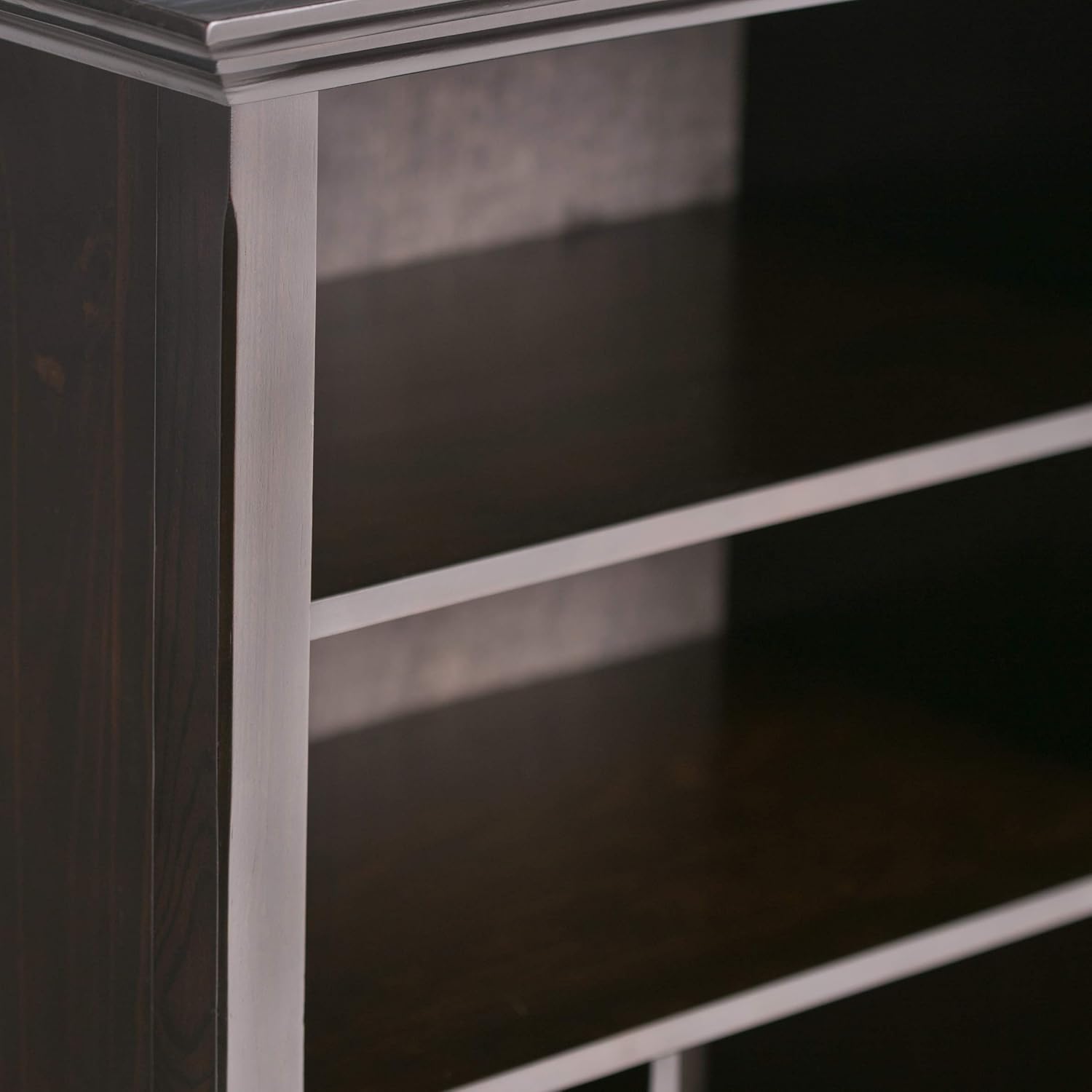 SIMPLIHOME Amherst Bookcase - 44 inch Tall Multi-Cube Solid Wood Cube Organizer in Hickory Brown, Transitional Bookcase Storage for Living Room, Study or Office with Fixed Shelves and Tapered Legs