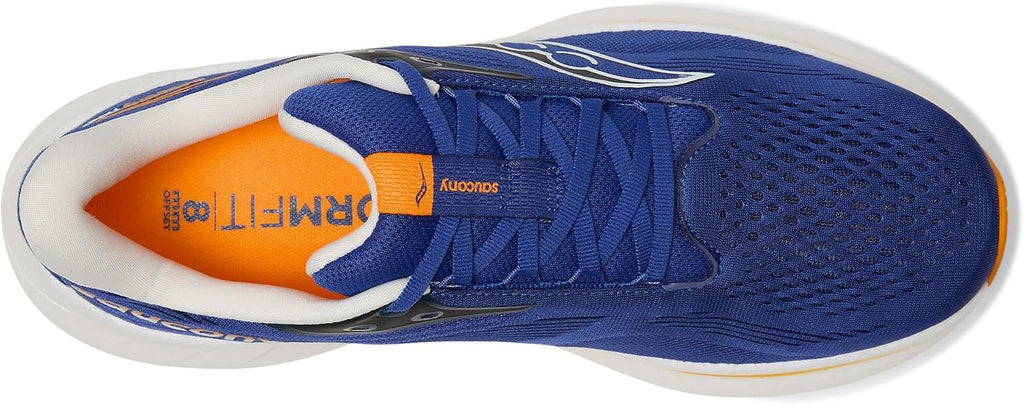 Saucony Men's Ride 18 Sneaker, Azurite/Peel, 9