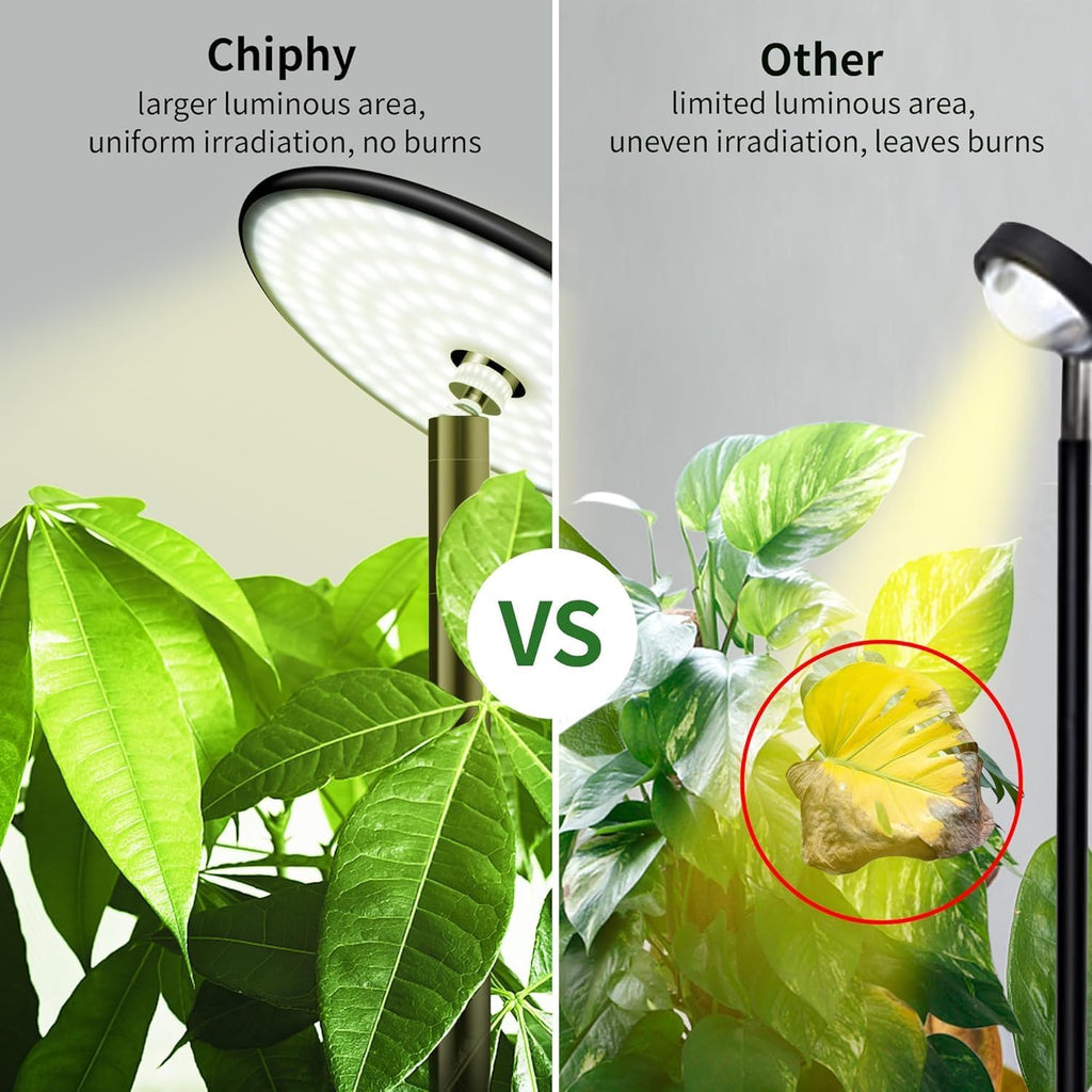 chiphy 85' Full Spectrum Plant Light for Indoor Plants, 40W Grow Light with 1-23 Hours Timer, 10 Dimmable Brightness, Height Adjustable, Aluminum Standing Grow Lamp, Ideal for Indoor Large Tall Plants