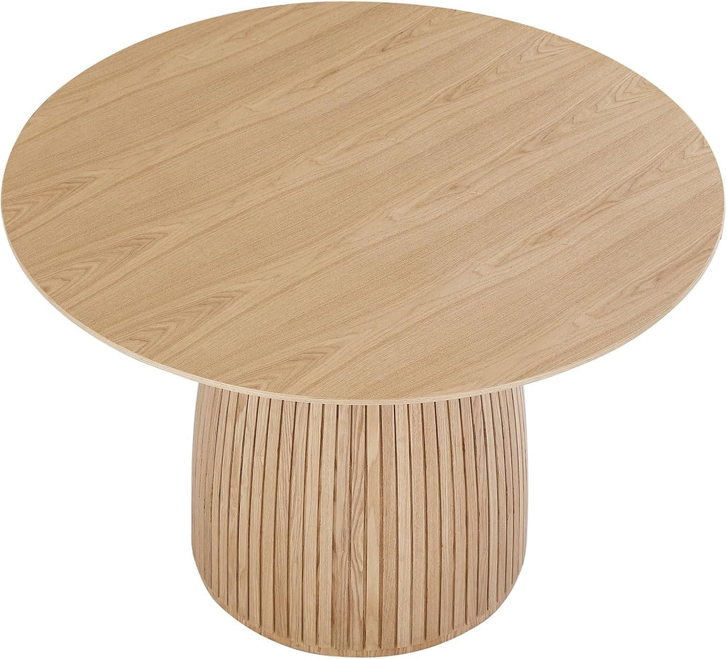 ERYE Wooden Round Dining Table Stable for Home Apartment, Mushroom-Shape Round Dinner Table with Natural Wood Grain Variation, Easy to Assemble, 47'