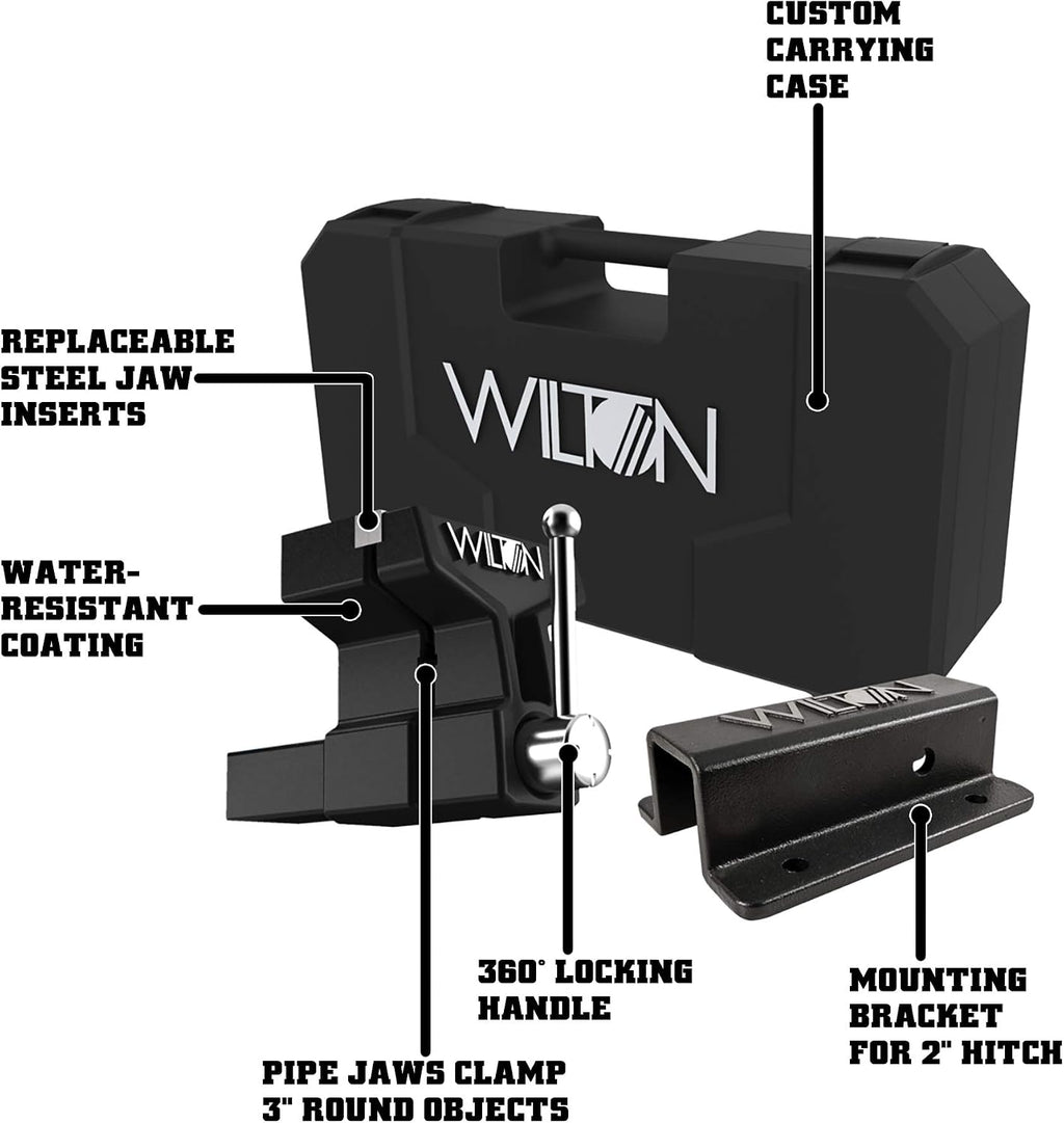 Wilton ATV All-Terrain Truck Hitch Vise with Case, 6' Jaw Width, 5-3/4' Max Jaw Opening (10015)