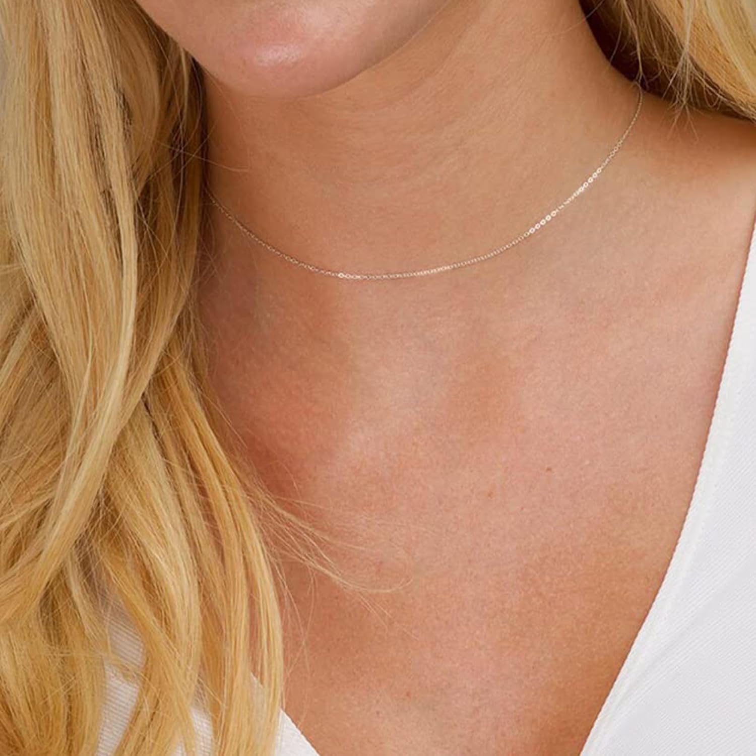 Jewelry Affairs 14k White Gold Rope Chain Necklace, 0.4mm