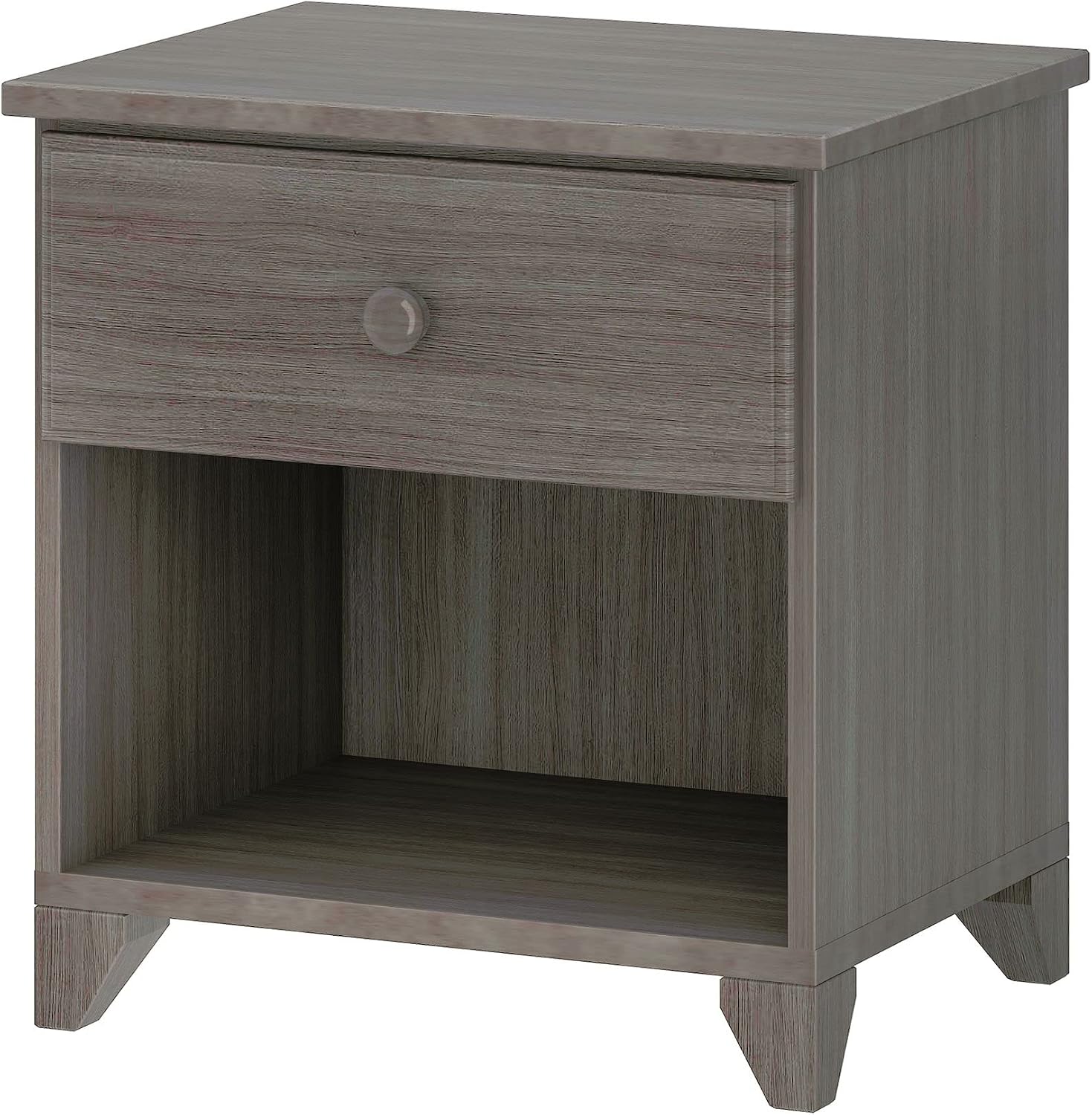 Max & Lily Classic Wood Nightstand with 1 Drawer, Kids Bedside Table/End Table, Small Nightstand for Bedroom, Clay