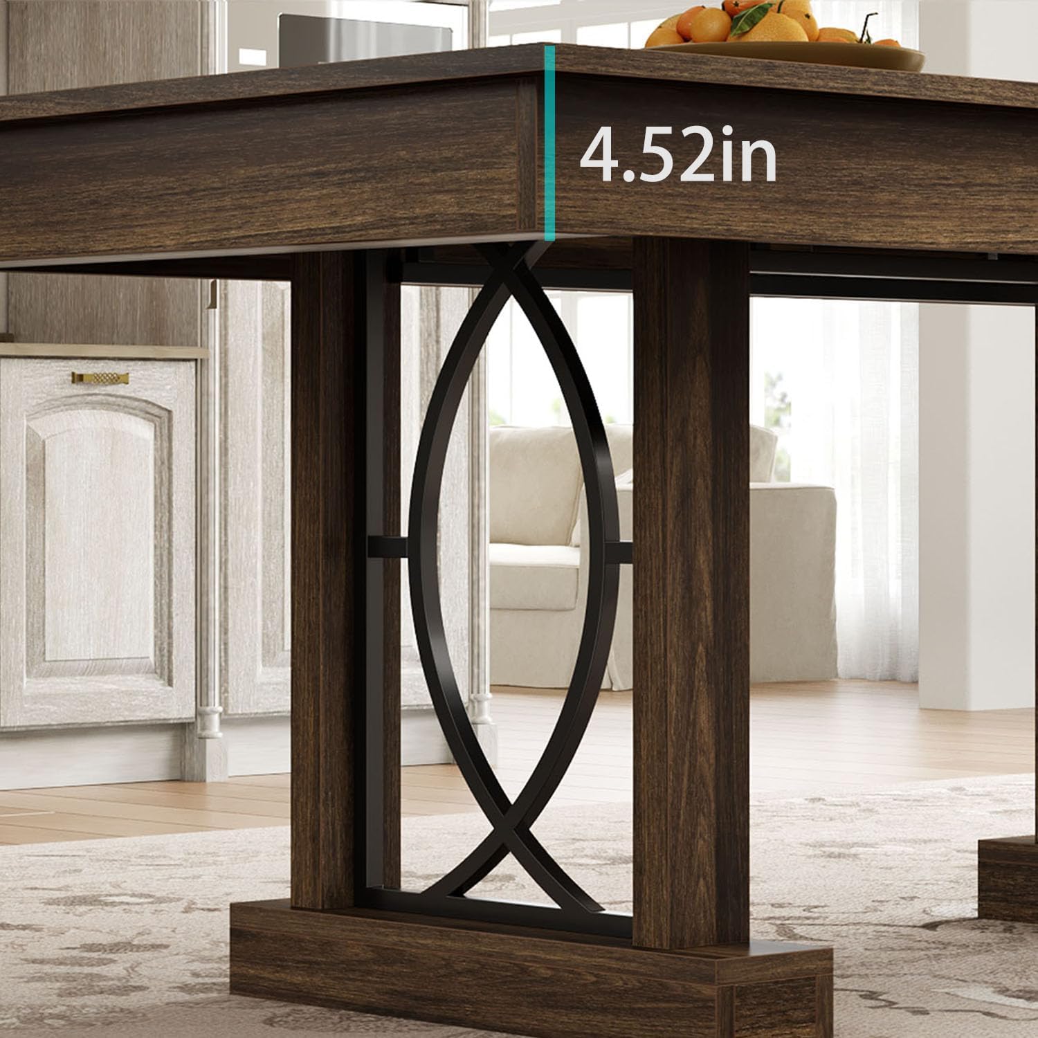 IDEALHOUSE Wooden Dining Table for 6-8 People with 2 Large Drawers, 71 in Long Farmhouse Rectangular Kitchen Dining Table & Thick Table Top, Sturdy Frame, for Big Family, Dinette, Office, Walunt