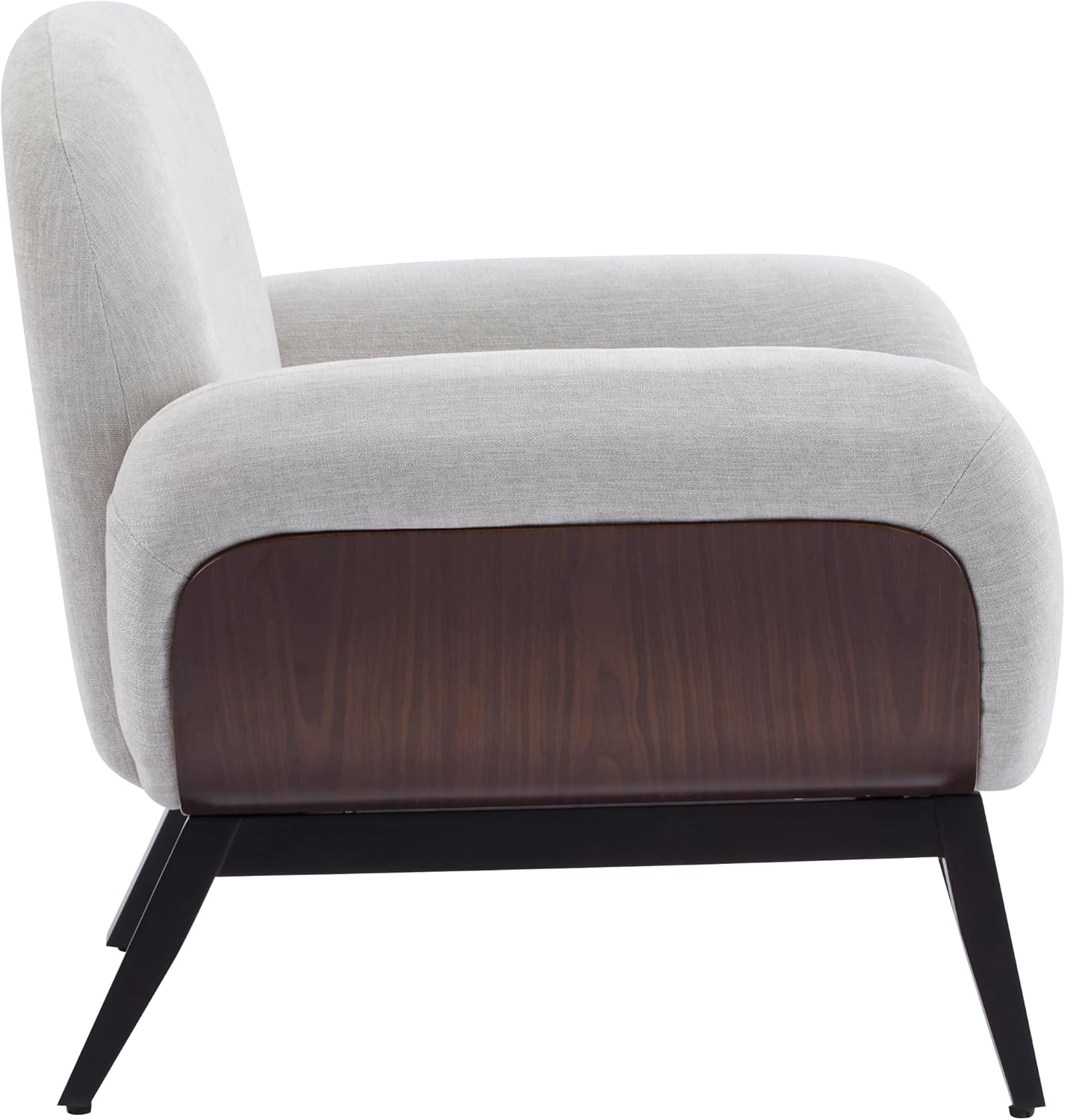 Christopher Knight Home Audrey Modern Fabric Upholstered Accent Chair, Living Room Low Profile Fabric Armchair, Wooden Comfy Reading Chair, Soft Seating Single Lounge Sofa, Light Grey