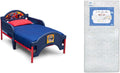 Delta Children Plastic Toddler Bed, Marvel Spider-Man + Delta Children Twinkle Galaxy Dual Sided Recycled Fiber Core Toddler Mattress (Bundle)