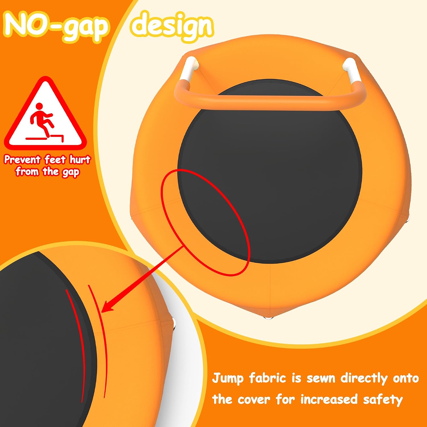 Toddler Trampoline for 1 Year Plus with Handle, Baby Gifts for Boys and Girls, Indoor and Outdoor