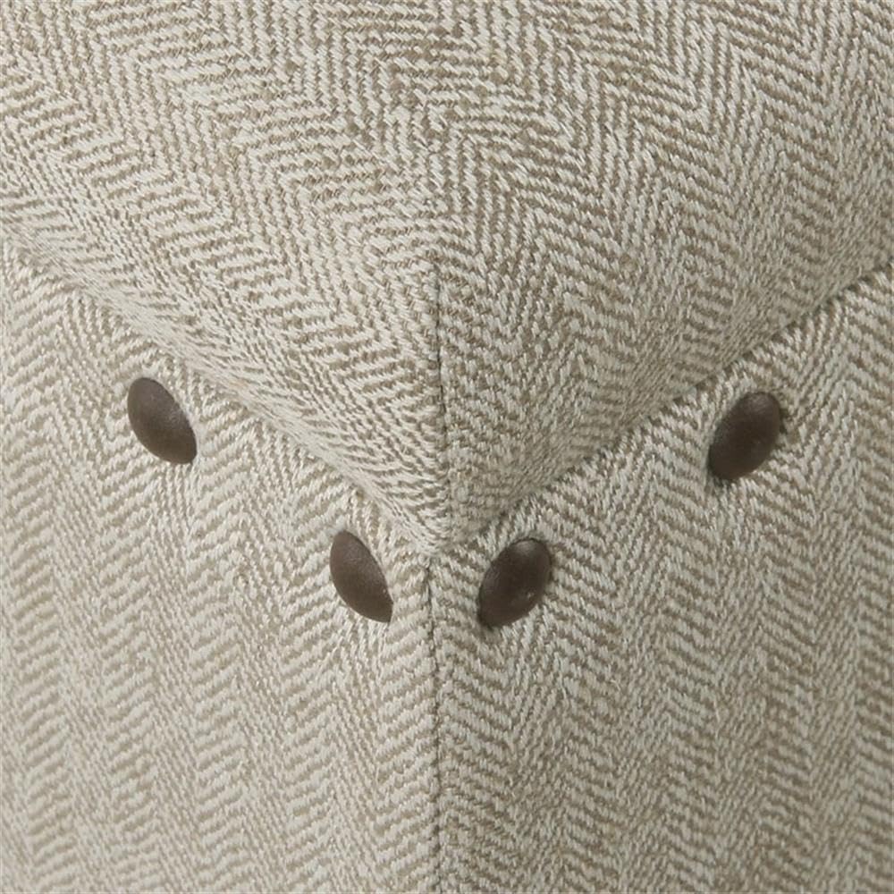 HomePop 42' Storage Bench with Nailhead Trim - Taupe/Cream