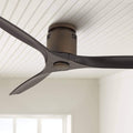 Casa Vieja 52' Windspun Rustic Farmhouse 3 Blade Indoor Hugger Ceiling Fan with Remote Control Oil Rubbed Bronze Matte Black Wood for Living Kitchen House Bedroom Family Dining Room Office