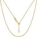 Jewelry Affairs 10k Yellow Real Gold Adjustable Cable Link Chain Necklace, 0.9mm, 22'