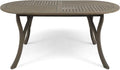 Christopher Knight Home Great Deal Furniture Christopher Knight Home Baia Outdoor Acacia Wood 70' Oval Dining Table, Gray Finish
