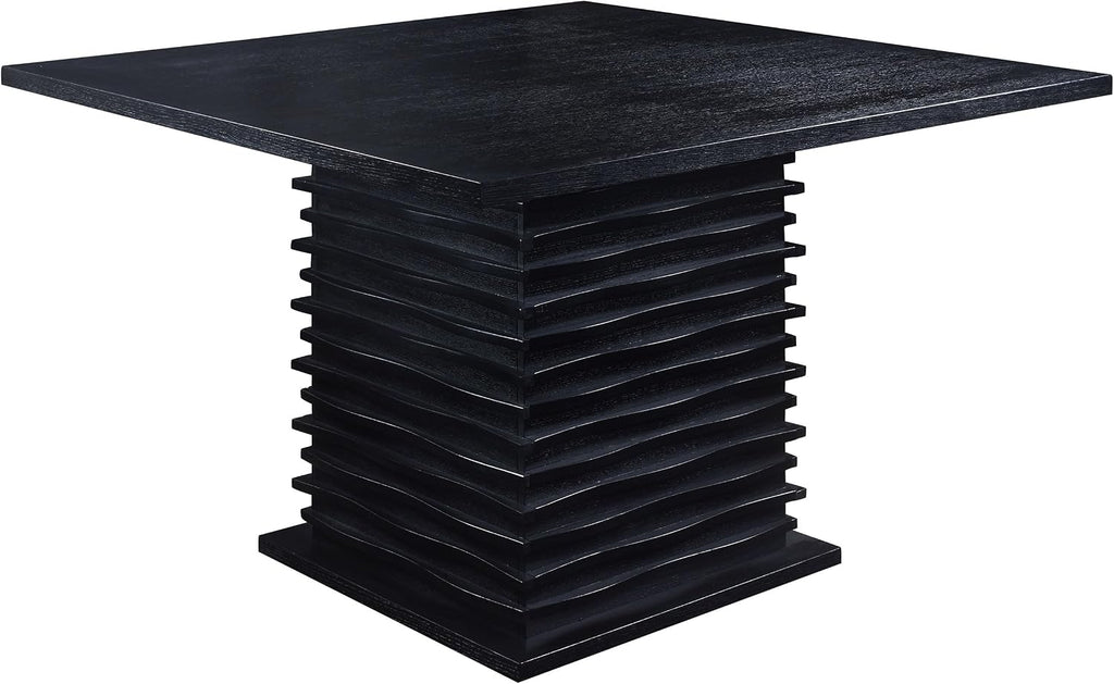 Coaster Home Furnishings - Stanton - 9-Piece Counter Height Dining Set - Square Wood Table with 8 Grey Upholstered Chairs - Dining Room & Kitchen - Black - 102068-S9