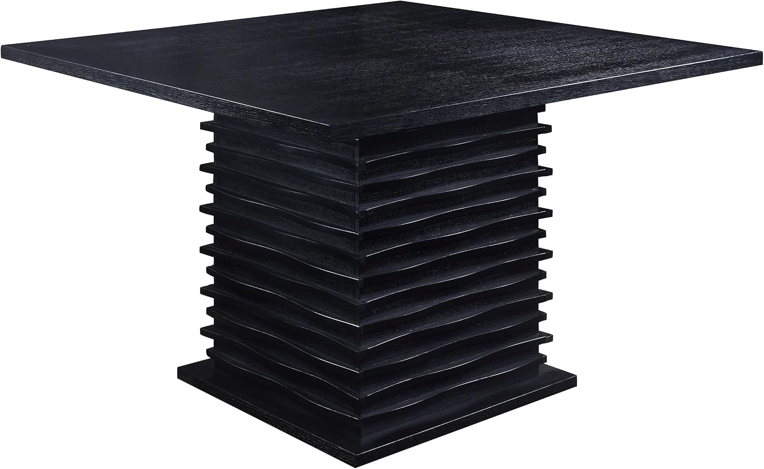 Coaster Home Furnishings - Stanton - 9-Piece Counter Height Dining Set - Square Wood Table with 8 Grey Upholstered Chairs - Dining Room & Kitchen - Black - 102068-S9