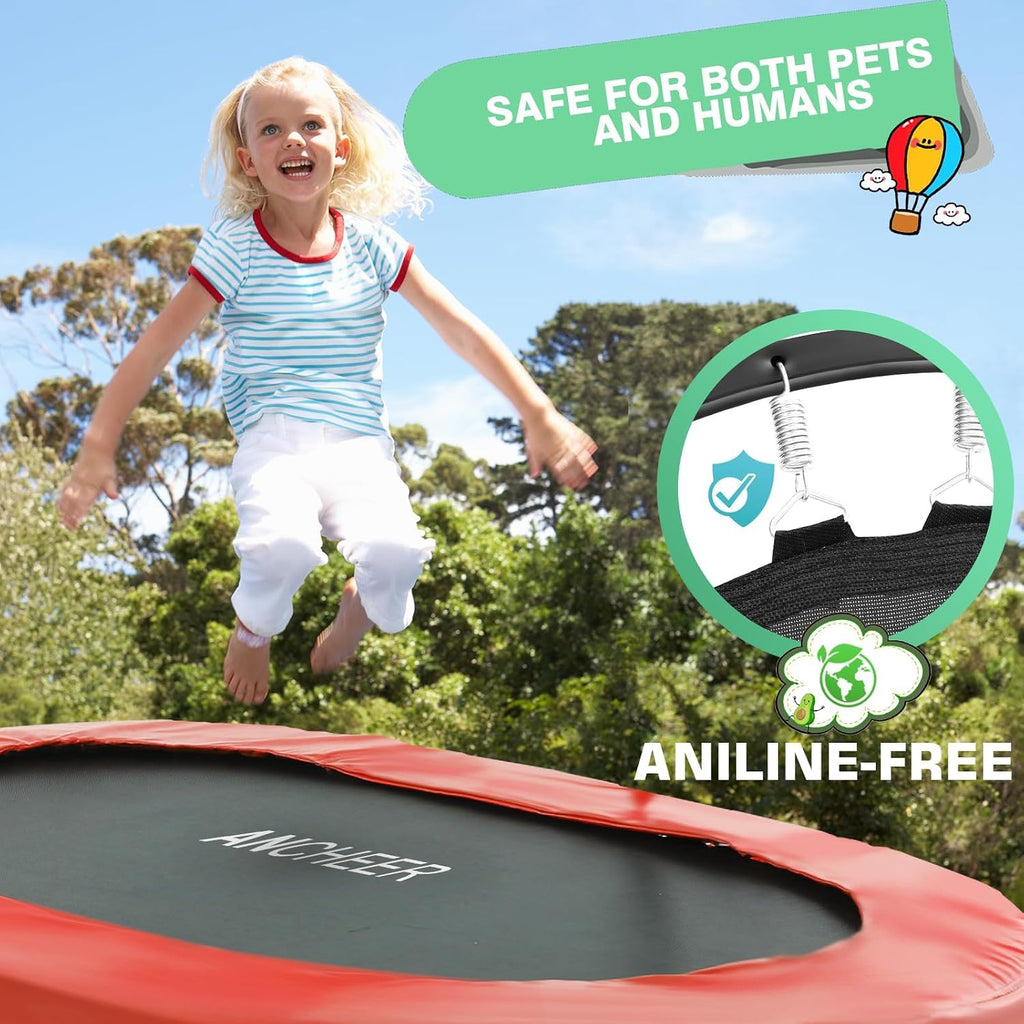 Trampoline for Kids, Toddler Trampoline Indoor Sports and Outdoor Games 56' Kids Rebounder 220LBS Capacity with Adjustable Safety Handrail Foldable Jumper for Boy Girls ASTM Certified
