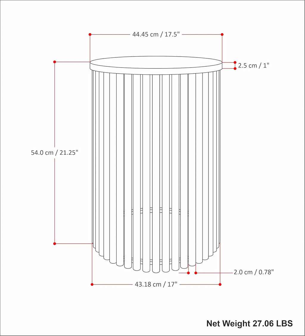 SIMPLIHOME Demy Metal and Wood Accent Table - 18 inch Wide Solid Metal Round End Table in Cognac and Gold, Contemporary Side Table or Coffee Table for Living Room with Compact Design, Assembled