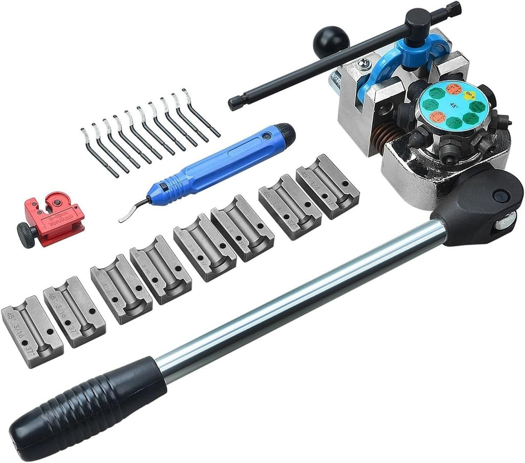 Automotive Brake Line Flaring Tool Kit, with Mini Pipe Cutter Bushing, Ideal for Lower Control Arm Repair and Maintenance. (Model)