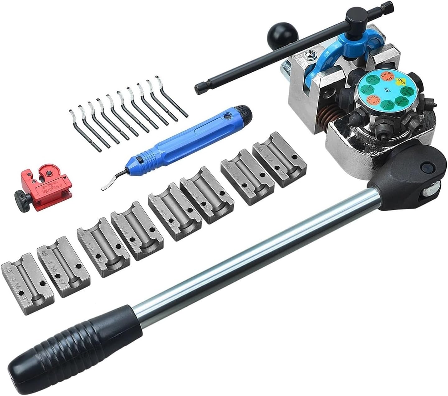 Automotive Brake Line Flaring Tool Kit, with Mini Pipe Cutter Bushing, Ideal for Lower Control Arm Repair and Maintenance. (Model)