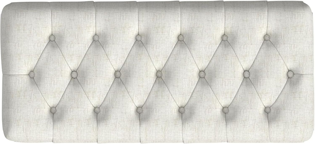 HomePop 40' Ainsley Button Tufted Storage Bench - Cream Textured Solid
