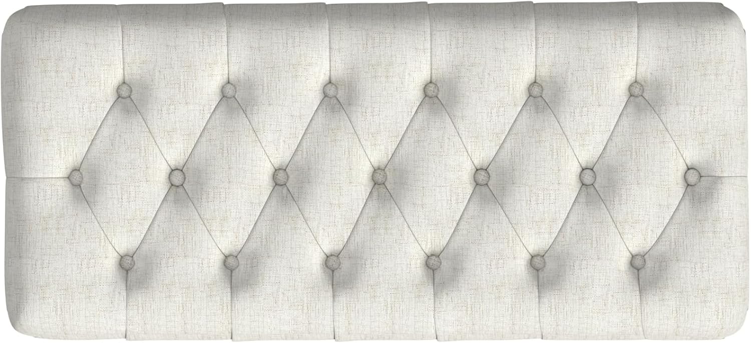 HomePop 40' Ainsley Button Tufted Storage Bench - Cream Textured Solid
