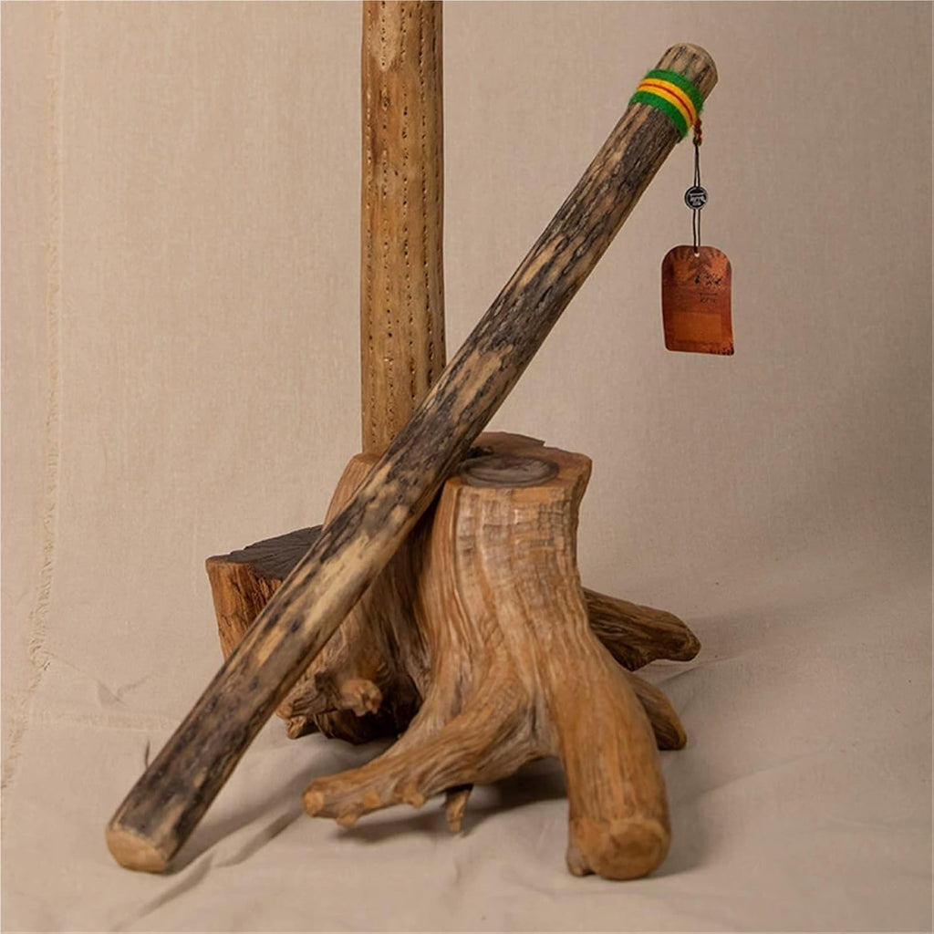 Chilean Cactus Rain Stick - Natural Ocean Wave Sounds Instrument, Handmade Meditation Rainstick for Relaxation, Stress Relief, Sound Therapy(Thick,50cm)