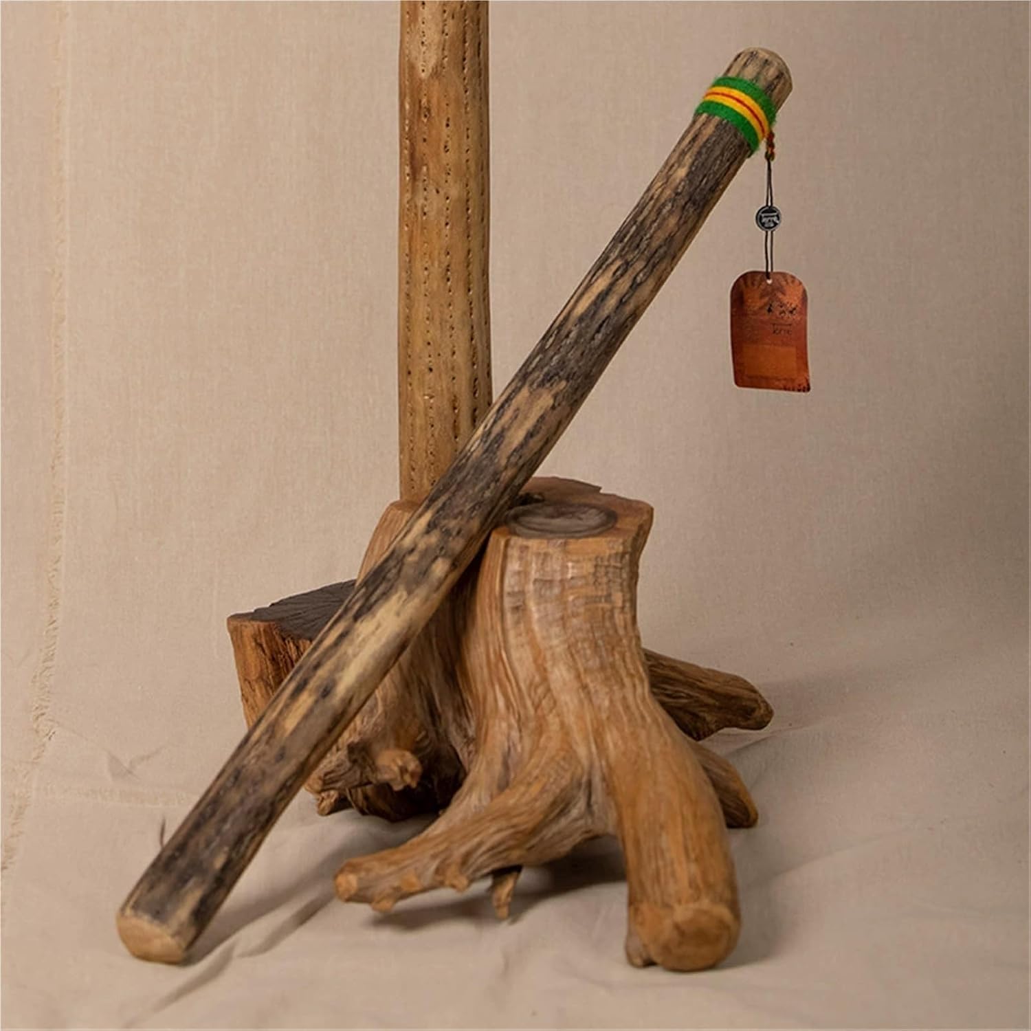 Chilean Cactus Rain Stick - Natural Ocean Wave Sounds Instrument, Handmade Meditation Rainstick for Relaxation, Stress Relief, Sound Therapy(Thick,50cm)