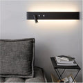 Black & White Modern LED Wall Lamps with Switch for Study Living Room Bedroom Aisle - Indoor Lighting with Spotlight & Chaner(Black 62cm)