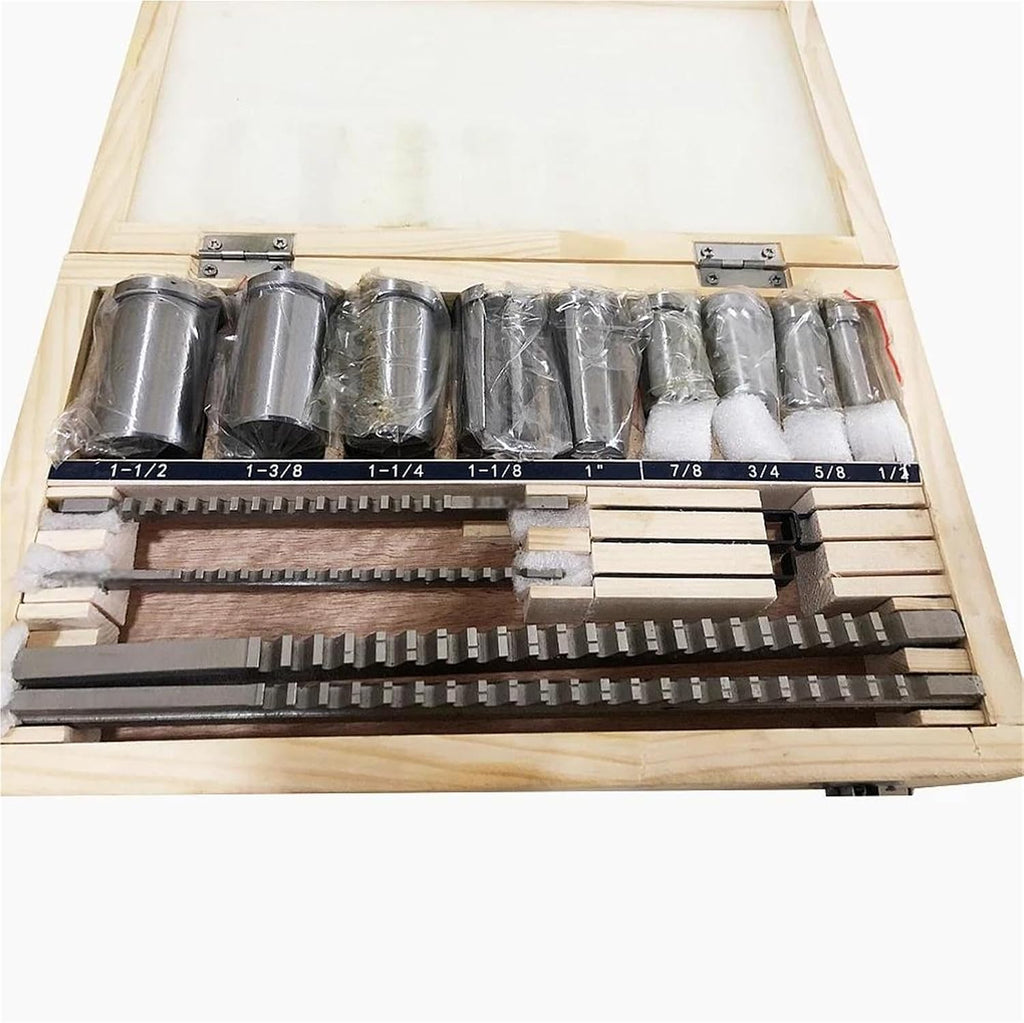 Keyway Cutting Tool 18pcs CNC Keyway Broaches Set 1/2-1-1/2 Broach Bushing Shim High Speed Steel Cutting Tool for CNC Cutting Machine Too