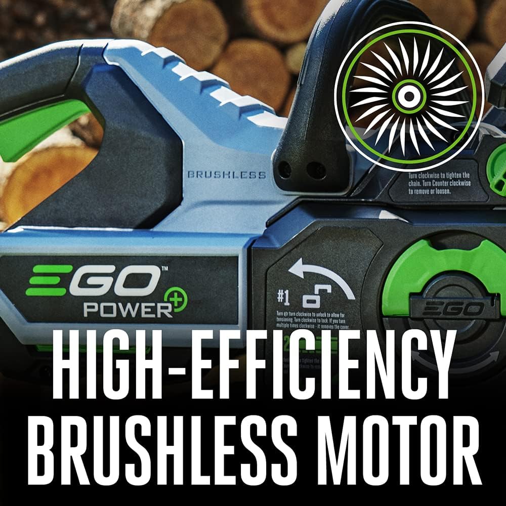 EGO POWER+ Chain Saw, 16' Battery Powered Chainsaw, Electric Cordless, Includes 56V 4.0Ah Battery and Charger – CS1613