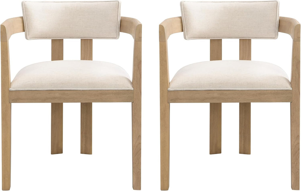 Christopher Knight Home Ebany 7 Piece Wooden Dining Set for 6, Dining Table and Chairs Set, Oval Kitchen Table for 6, Curved Back Armchairs, Restaurant Furniture Set with 6 Armchairs, Beige+Light Ash