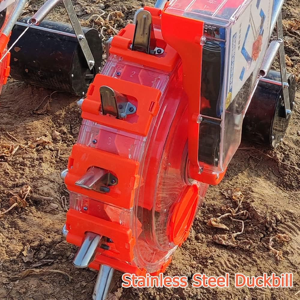 Hand-Push Doble Roller Seeder,Multi-Function Manual Seeder Handheld Seeding Machine - Precision Planter Dispenser for Garden & Agricultural Seeds,8 Mouths (5 Mouths